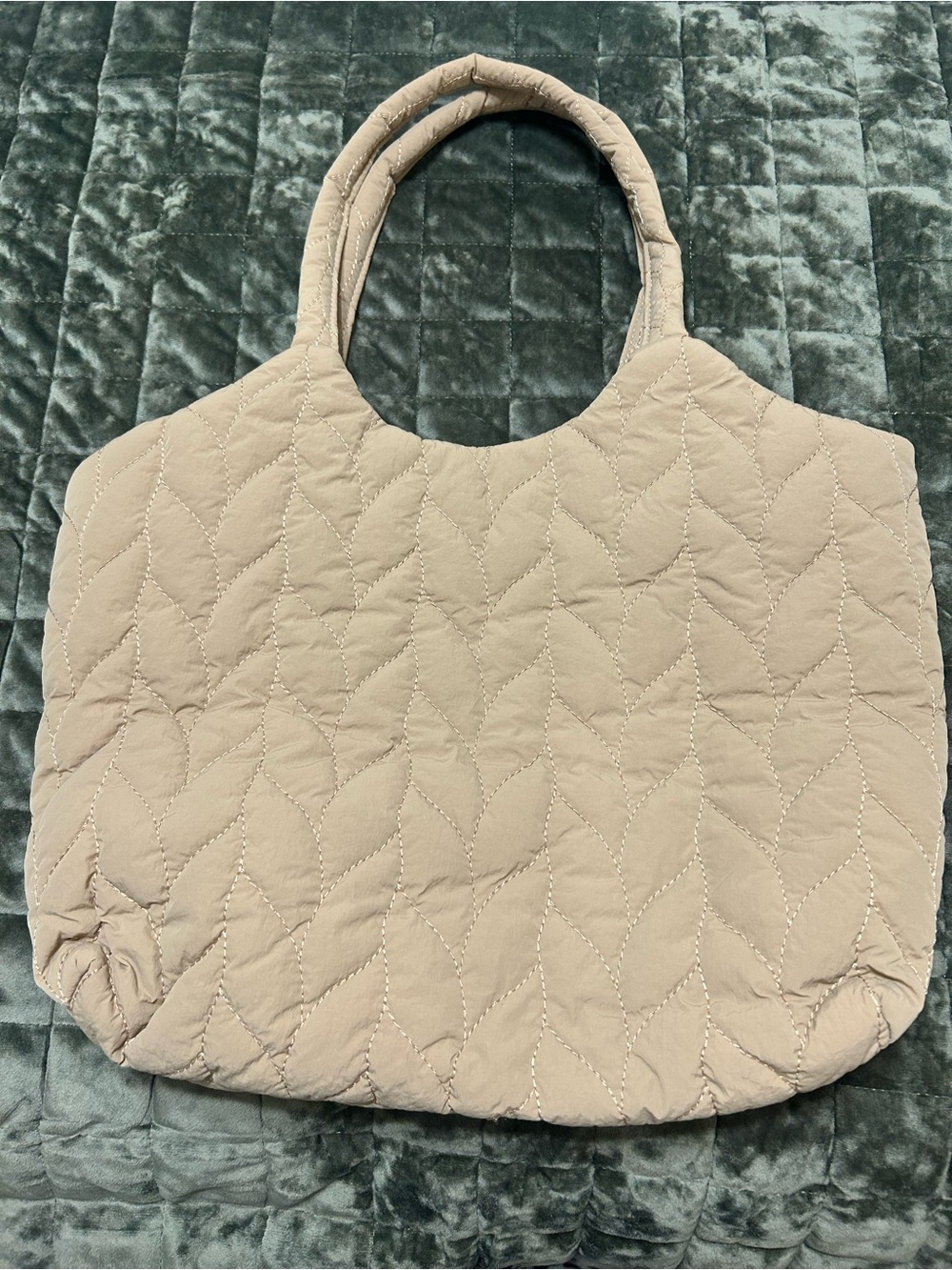 Quilted Beige Women’s Tote Bag - Soft Everyday Carry